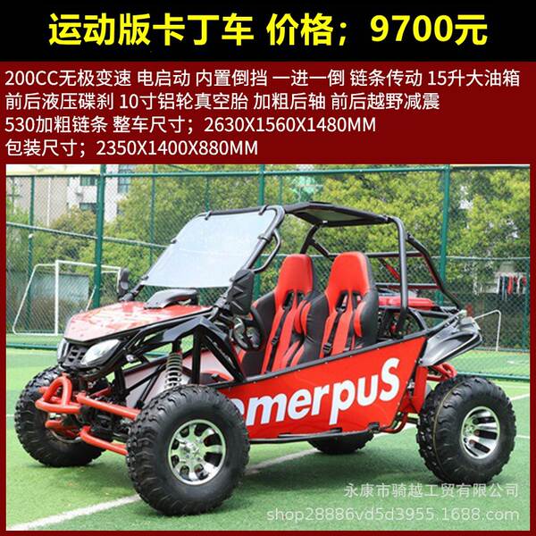 Quadriciclo UTV 125cc-230cc todo terreno adulto dois lugares versão gasolina/elétrica