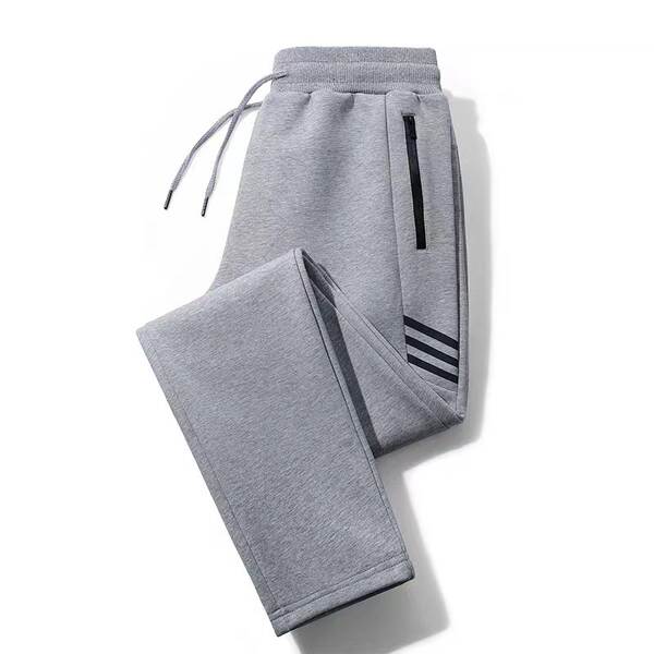 Calça de moletom masculina estilo coreano reta casual comprida solto com punho esportivo atacado