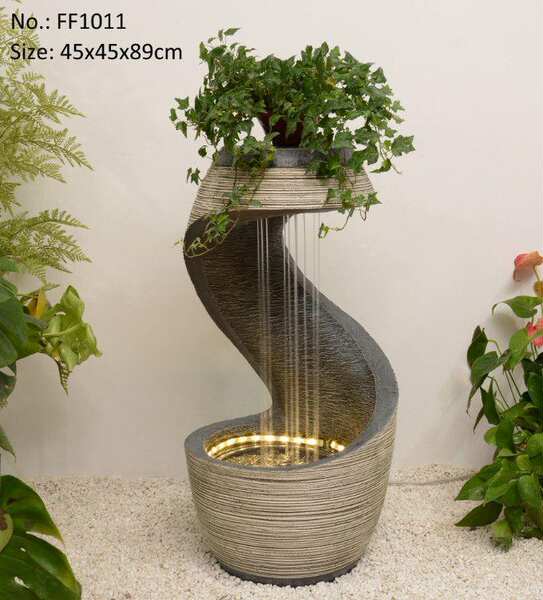 Fonte de água de luxo de estilo europeu moderno sala de estar decoração de paisagem de água circular porta-malas de aterrissagem de humidificador