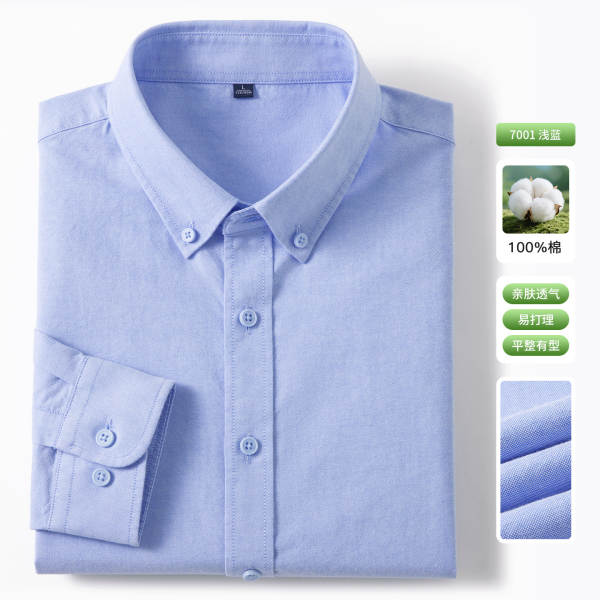 T-shirts masculinos de madeira de algodão puro Oxford T-shirts masculinos com mangas compridas T-shirts masculinos de primavera de 2025