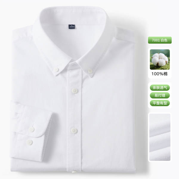 T-shirts masculinos de madeira de algodão puro Oxford T-shirts masculinos com mangas compridas T-shirts masculinos de primavera de 2025