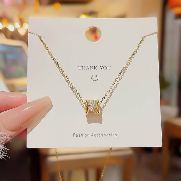 Colar feminino em titânio aço luxo não desbota versátil pendente sofisticado design exclusivo minimalista corrente clavícula acessório importação