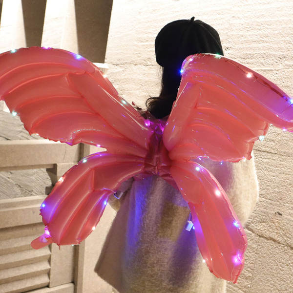 Brinquedos brilhantes de balão com asas de borboleta brinquedos de aniversário de aniversário para crianças arranjos de fotos de decoração
