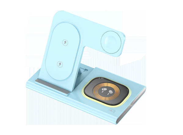Carregador sem fio transfronteiriço de três em um Carregador sem fio duplo para carregamento rápido para Apple/Samsung