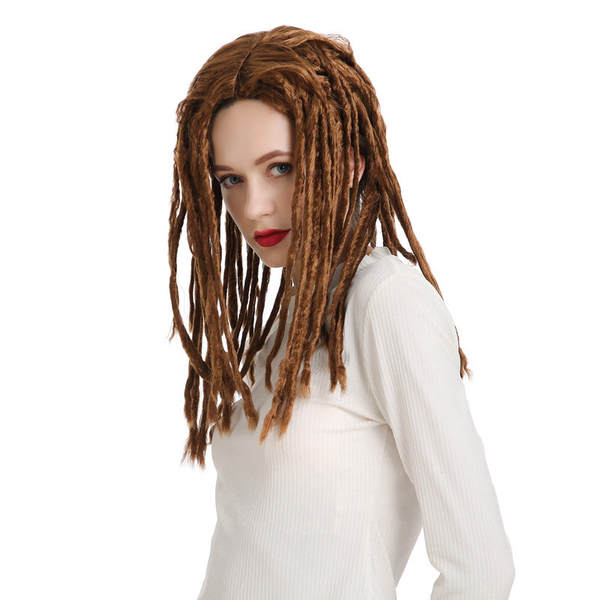 2026 O novo dragão sujo duplo cauda torcida dança de cabelo cosplay castanho africano por atacado