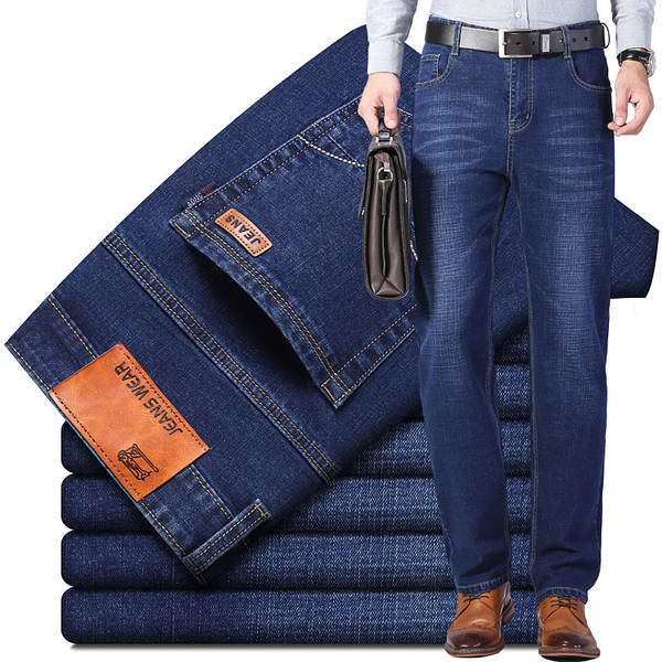 Fabricante de vendas diretas de jeans masculinos de primavera e verão de luxo boa qualidade resiliente negócios de lazer homens jeans calças longas