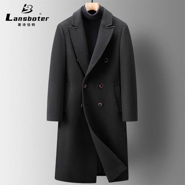 Casaco de lã masculino longo