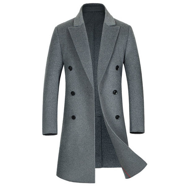 Casaco de lã masculino longo