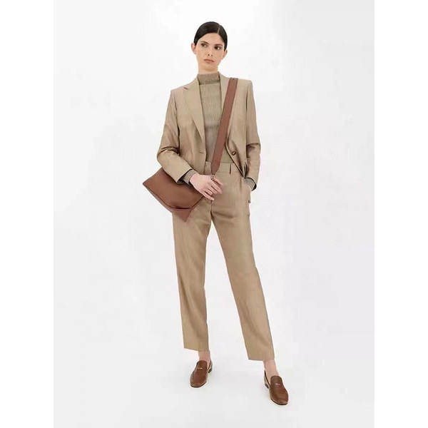 Outono novo modelo de roupas femininas de lã de lenha real misturado vestido de lâmina reta vestido de calça profissional fabricante de conjuntos de vendas diretas