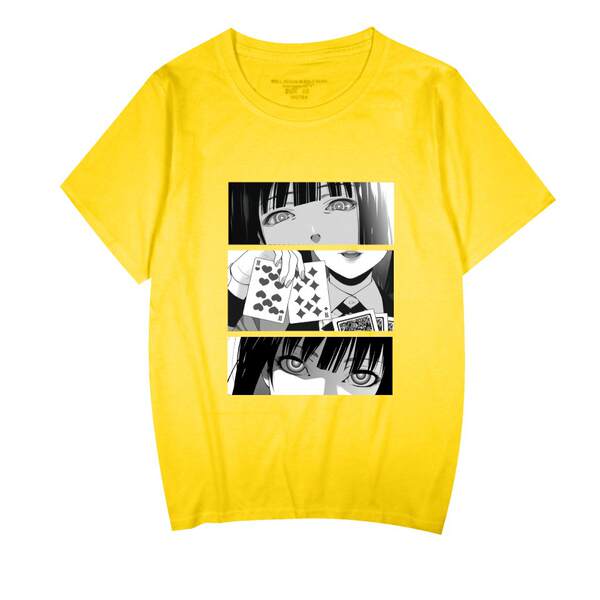 T-Shirt japonês de animação de pôquer com mangas curtas como o papel do original no verão de lazer de alta qualidade japonês