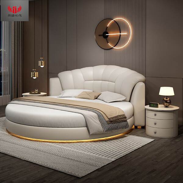 Cama Redonda de Couro