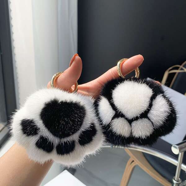 Pendente de Unha de Gato Peludo para Bolsa