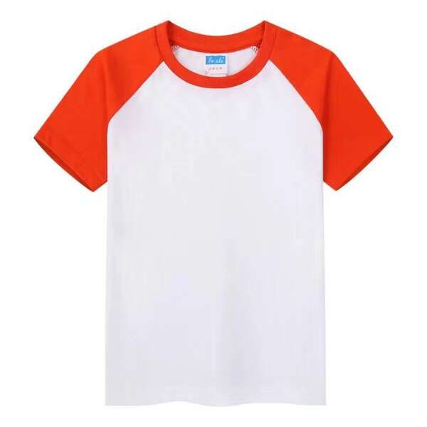Venda direta de fábrica para meninos e meninas doces da mesma cor de algodão puro 180 gramas Camiseta de Criança personalizada de pulseira curta logo de impressão