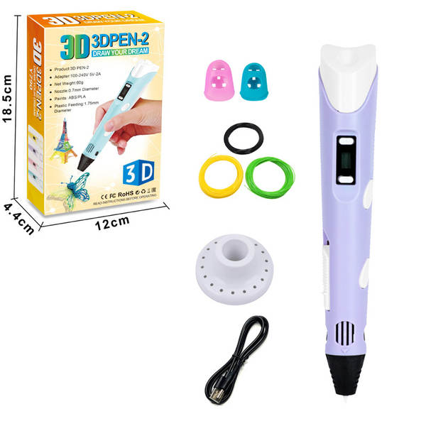 Calor de venda explosivos 3D impressão caneta 3dPEN estereótica pintura caneta impressão caneta crianças brinquedos alunos presentes ciência
