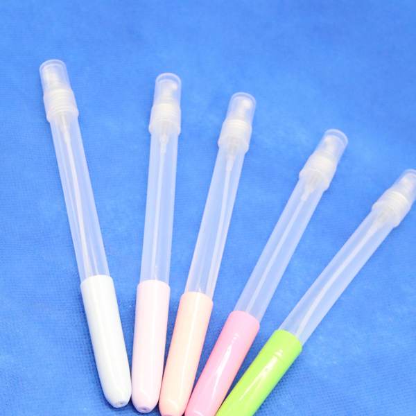 Plástico 5ml Perfume Spray Pen Plastic Divisão de garrafas de álcool Desinfecção de penas em garrafas vazias 2 em uma caneta
