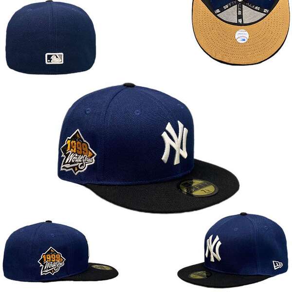 Chapéu de beisebol totalmente fechado, não ajustável, novo chapéu de beisebol hip-hop da liga americana