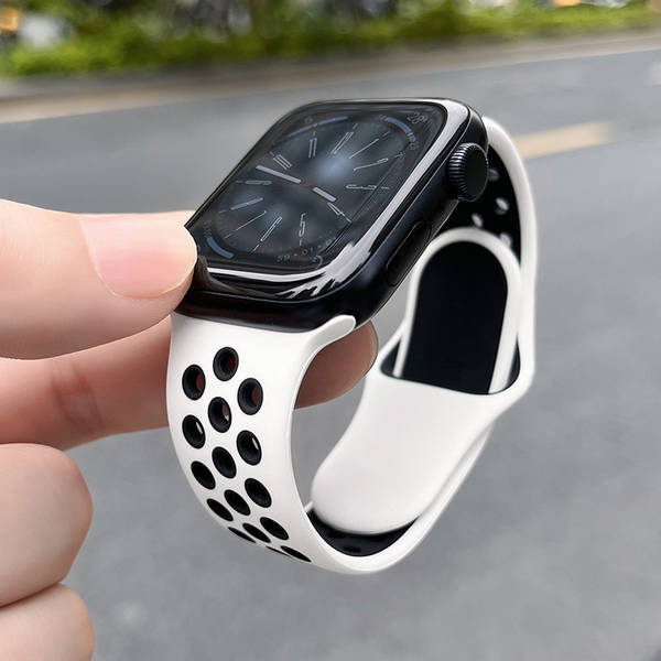 Pulseira esportiva de silicone nike dupla cor S11 compatível com apple iwatch 6 7 8 9 10 SE