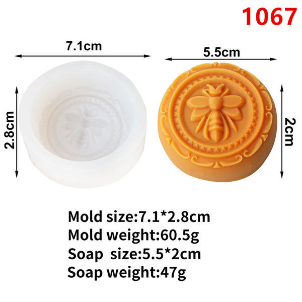 moldura de silicone de moldura de abelhas de abelhas DIY molde de sabão de óleo essencial de mão monocromático moagem de pastel de estilo médio