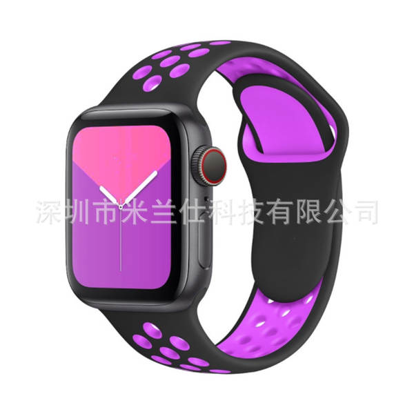 Pulseira esportiva de silicone nike dupla cor S11 compatível com apple iwatch 6 7 8 9 10 SE