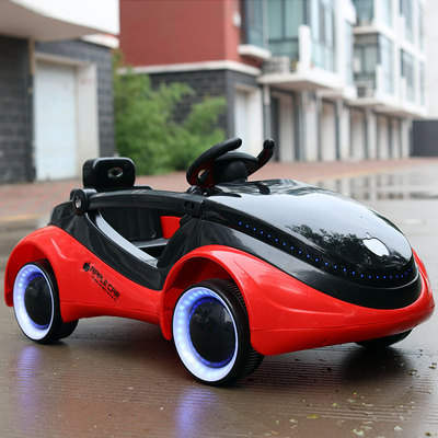 Crianças de ficção científica carros elétricos de quatro rodas com flash com controle remoto para homens e bebês rolando carregar brinquedos carrinho de criança