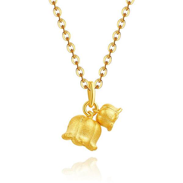 Colar de Ouro 999 com Pendente de Flor