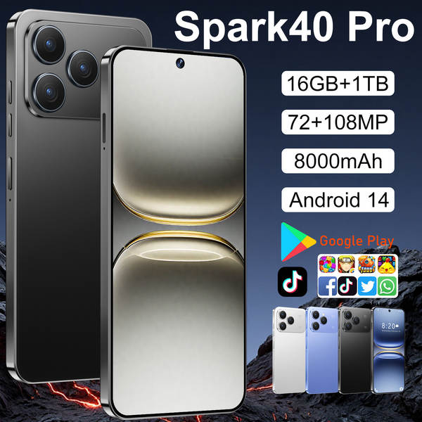 Novo Spark 40 Pro perforado 7.3 grande ecrã Android 14 comércio exterior explosivos em dinheiro 5G smartphone transfronteiriço