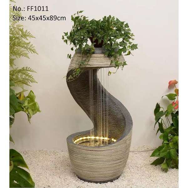 Fonte de água de luxo de estilo europeu moderno sala de estar decoração de paisagem de água circular porta-malas de aterrissagem de humidificador