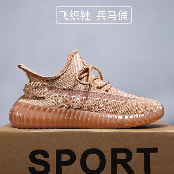 Grandes sapatos de coco para homens e mulheres do mesmo modelo de tecelagem de tela de sapatos de esportes transfronteiriços fábrica de sapatos de corrida com 100 peças básicas em dinheiro