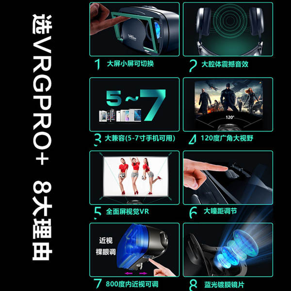 Óculos VR Telemóvel 3D Cinema Realidade Virtual Jogos de Filmes Óculos de Realidade Virtual
