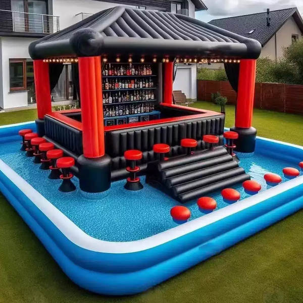 Bar Flutuante com Sombrinha para Piscina