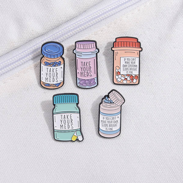 Cartão criativo de laboratório de garrafas de medicamentos em forma de pacote de personalidade para acessórios de agulhas embalagem metálica