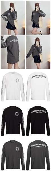 T-shirt correto cross-border Chrome Heart de alta qualidade dupla de algodão puro para homens e mulheres