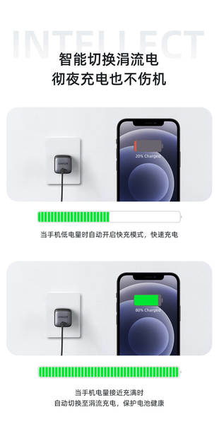Anker Aplicável Anker Nitrogênio GaN2 Supercharger 45W Apple Carregador Rápido Foldável A2664