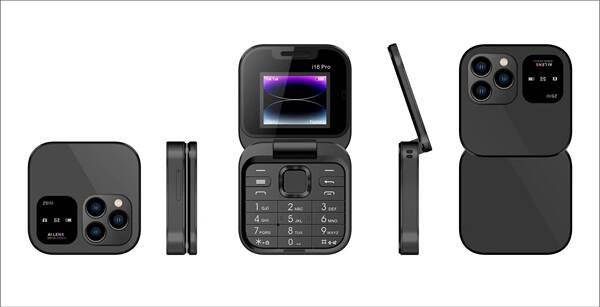 Novo celular transfronteiriço i16 pro duplo cartão para celular não-smartphone duplo celular Bluetooth fold pequeno celular