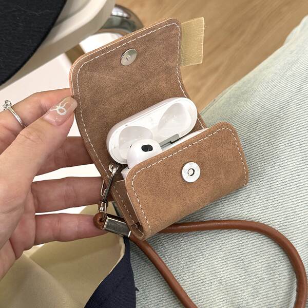 Capa protetora para fone AirPods1/2 de couro fofo marrom West Highland, AirPods3 com alça pro2 macio