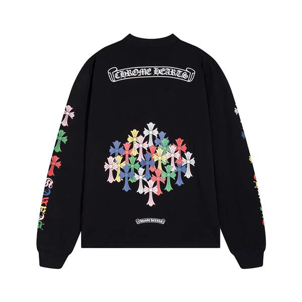 T-shirt correto cross-border Chrome Heart de alta qualidade dupla de algodão puro para homens e mulheres