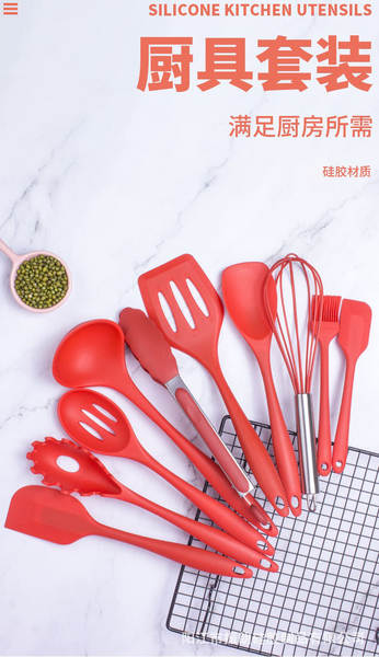 Conjunto de 10 Utensílios de Silício para Cozinha