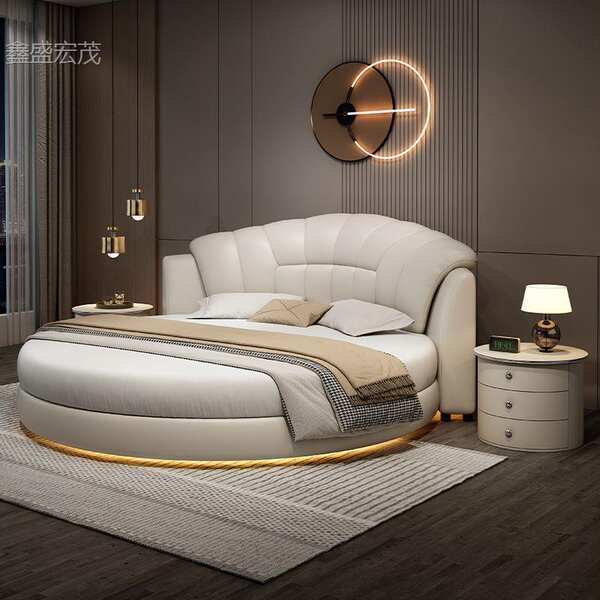 Cama Redonda de Couro