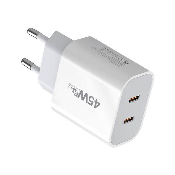 Carregador de PD padrão 45W Adaptador de PD duplo 45W para carregador de nitrogênio IP16X para celulares