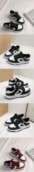 Sapatos femininos clássicos em preto e branco 2025 novos sapatos esportivos de casal de moda coreana de quatro estações