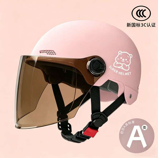 Novo modelo nacional 3C certificado capacete elétrico para motocicletas masculino e feminino quatro temporadas chapéu de segurança geral para adultos semicondutores