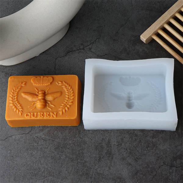 moldura de silicone de moldura de abelhas de abelhas DIY molde de sabão de óleo essencial de mão monocromático moagem de pastel de estilo médio