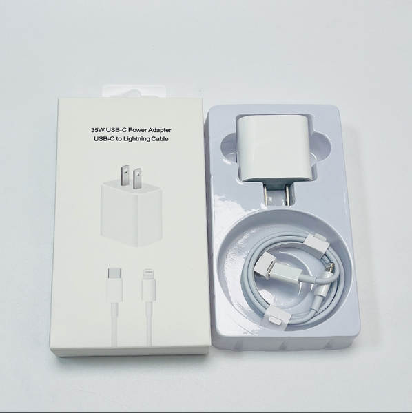 Cabeça de carregamento de celular padrão europeu pd20w para Apple 15 carregador iPad kit linha de dados pd 35w