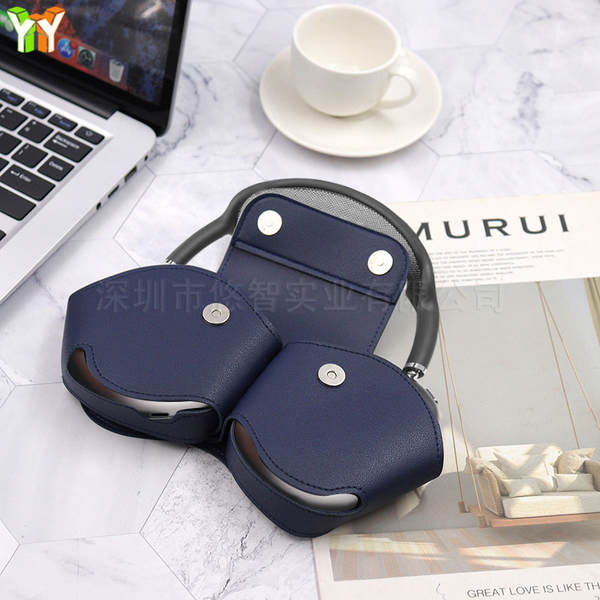Capa de proteção para AirPods Max, fone de ouvido Bluetooth estéreo, bolsa à prova de quedas, estojo de couro para fone