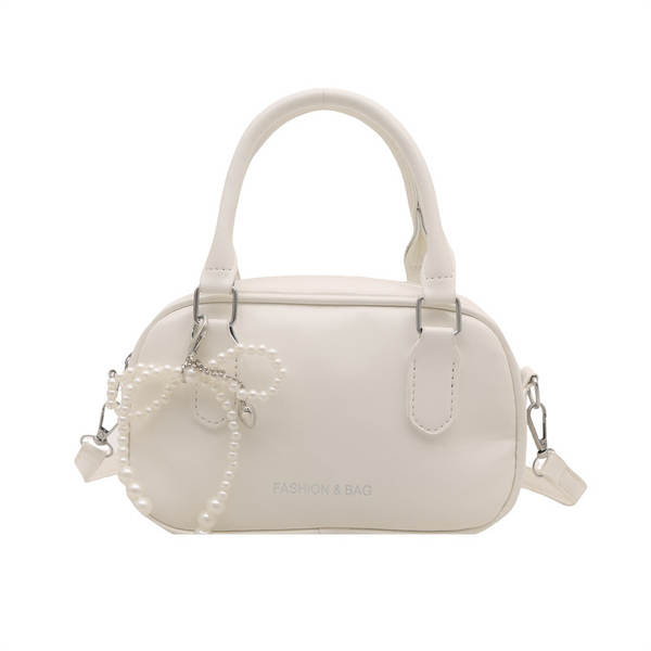 Bolsa tiracolo fashion simples quadrada 2025 verão nova coleção pérola laço borboleta ombro único transversal tendência