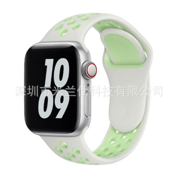 Pulseira esportiva de silicone nike dupla cor S11 compatível com apple iwatch 6 7 8 9 10 SE
