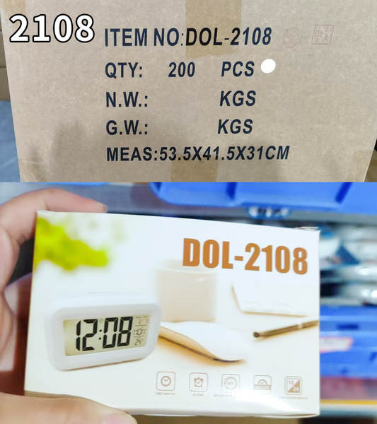Relógio inteligente de despertador de mini-LCD com luzes nocturnas, relógio estudantil bonito