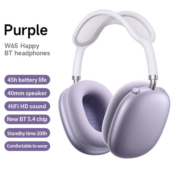 W65 Fone de ouvido sem fio Bluetooth headphone dobrável com cancelamento ativo de ruído - esporte