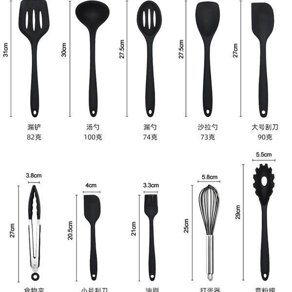 Conjunto de 10 Peças de Silicone para Cozinha