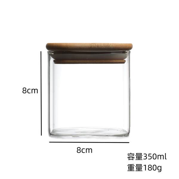Jogo 12 peças pote vidro tampa bambu quadrado grão café caixa armazenamento borossilicato transparente garrafa estoque